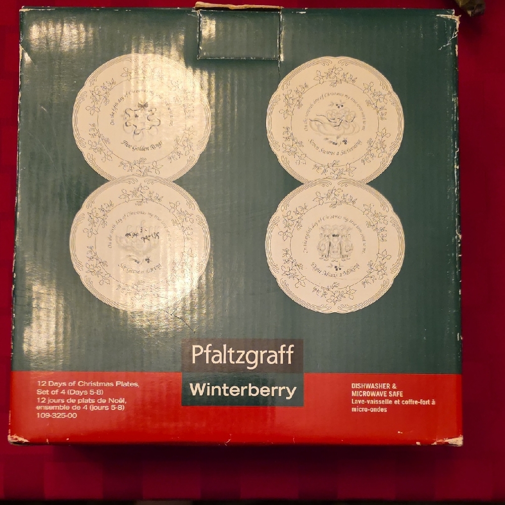 Pfaltzgraff 12 Daya Of Christmas Plates Days 5-8